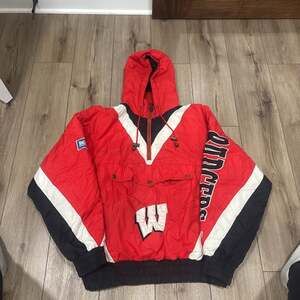 LEE Mens Pullover Jacket Red Nylon Hooded L